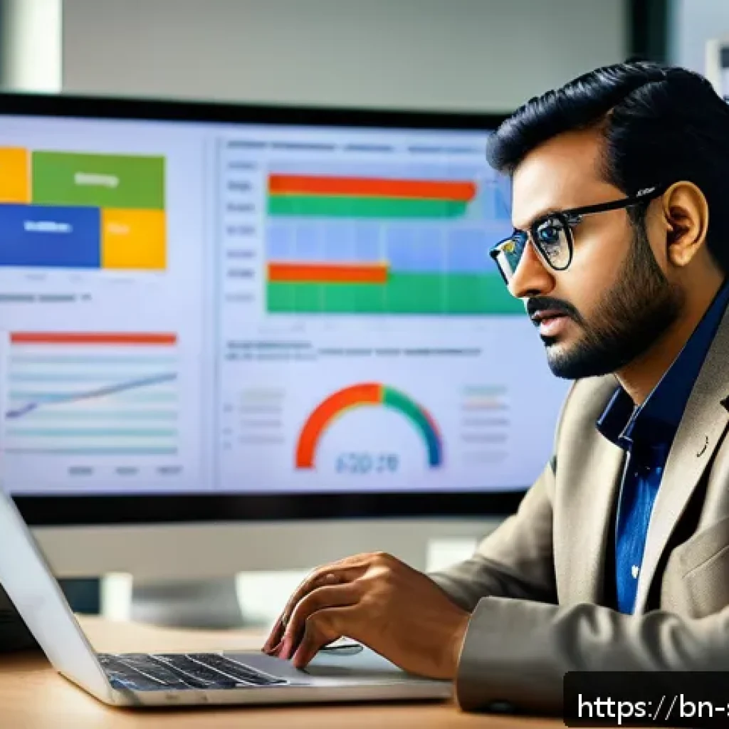 제품 서비스화의 시장 진입 전략 - A detailed professional Bengali entrepreneur analyzing market data on a laptop in a modern office, s...